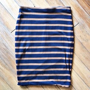 H&M navy stripe pencil skirt